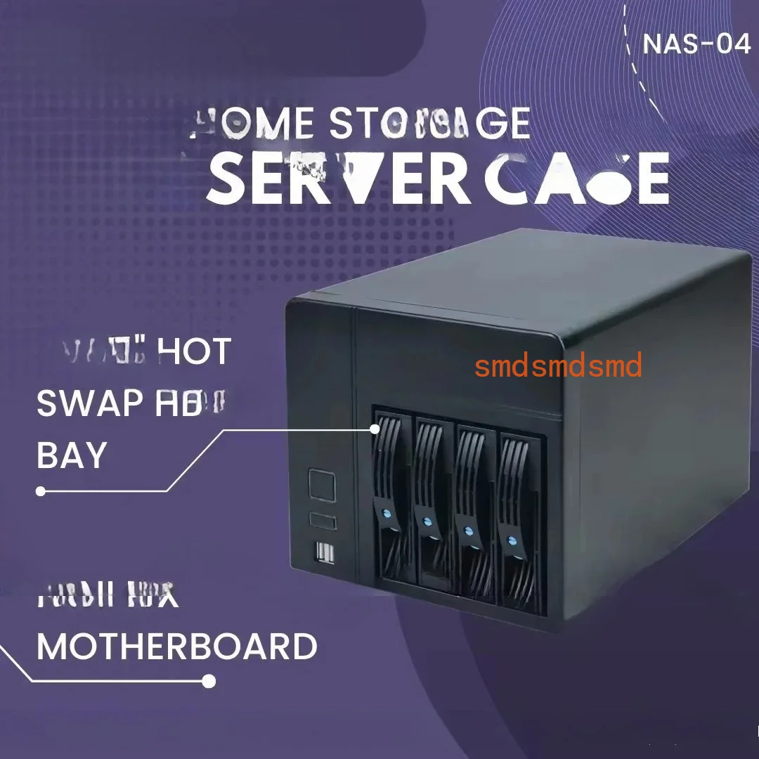 NAS-04 4-Rack Mini I Home Storage Server Chassis, 4 × 3.5 