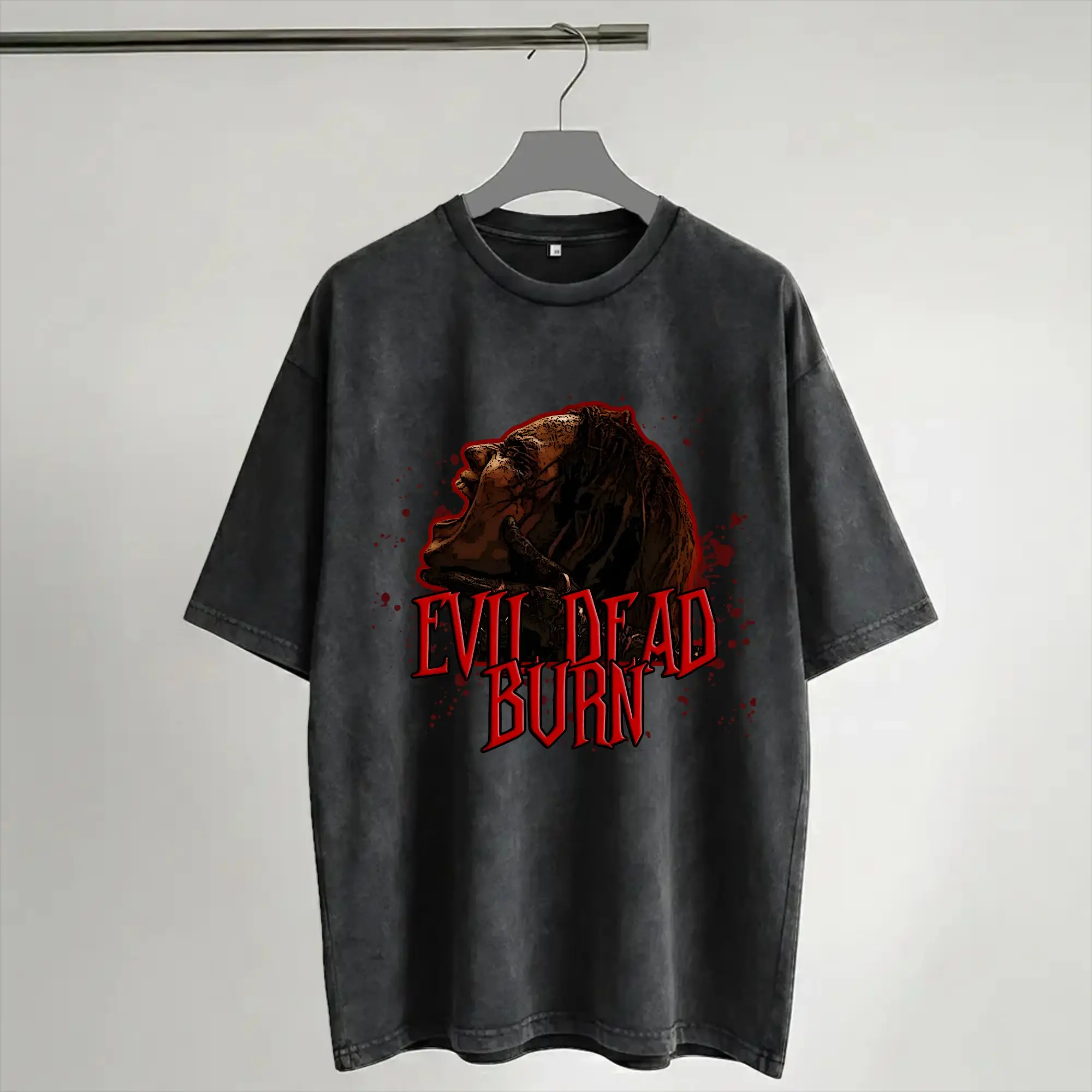 Summer Evil Dead Burn Washed Shirt Merch Harajuku T-Shirts  Men Women Tee