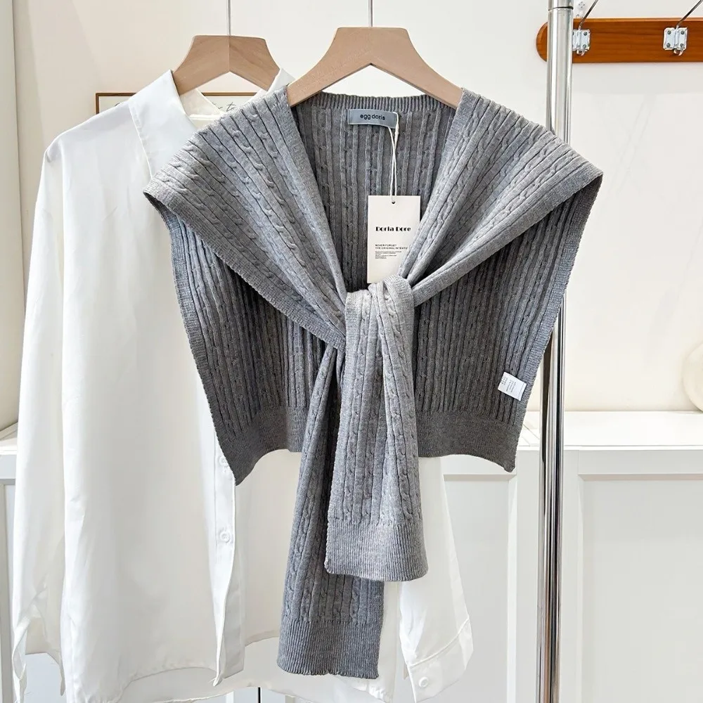 

Новая универсальная вязаная шаль, защита шеи, съемный шарф на плечо, теплый шейный платок больших размеров, шаль для женщин