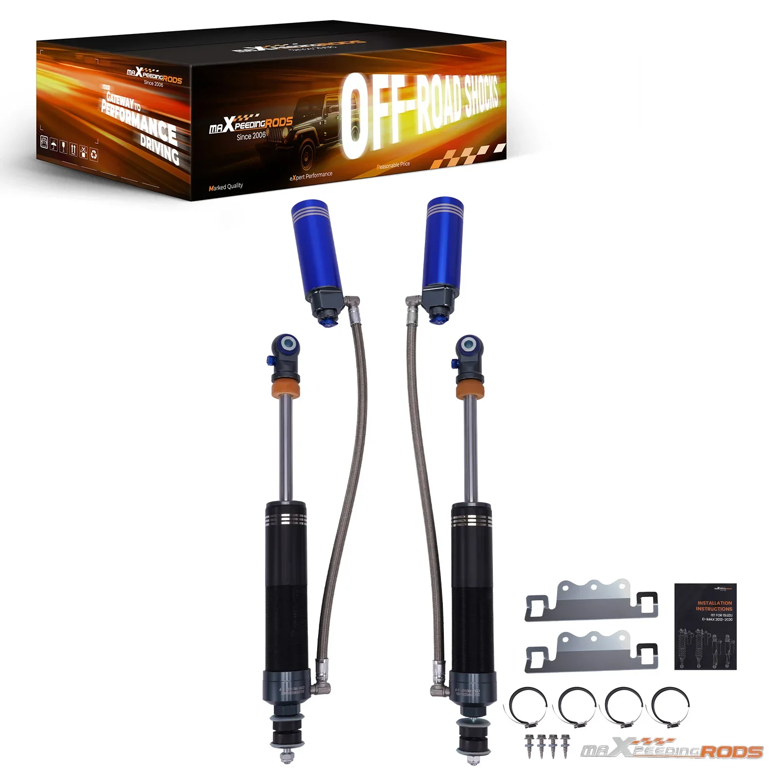MaXpeedingrods X3 Series 0-2 Inches Off-road Adjustable Front Pair Shock Absorber For Ram 2500 2014-2025 3500 4WD