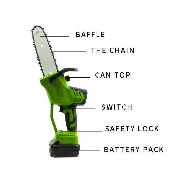 ODM OEM Hand Push Left Handed Brushless Mini Cordless Battery Chainsaw