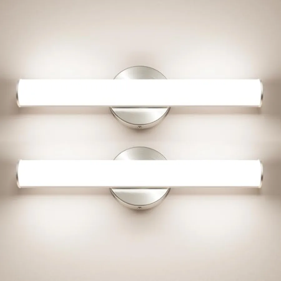 2 Pack LED Vanity Light Bar for Bathroom, Dimmable Bathroom Light Fixtures 17.3inch 12W 1200LM Over Mirror Lighting Fixture Wal