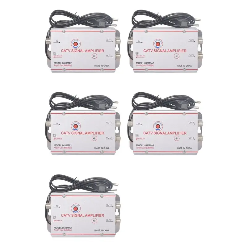

ABMF-5X 8630MA2 30Db Cable TV Splitter Amplifier Digital TV Antenna Signal Booster Home TV Equipments 45Mhz To 860Mhz EU Plug