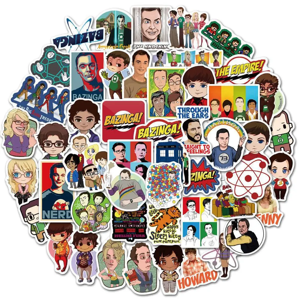 50Pcs The Big Bang Theory Sticker TBBT Graffiti Stickers Phone Luggage Water Bottle Skateboard Children Adult Sticker