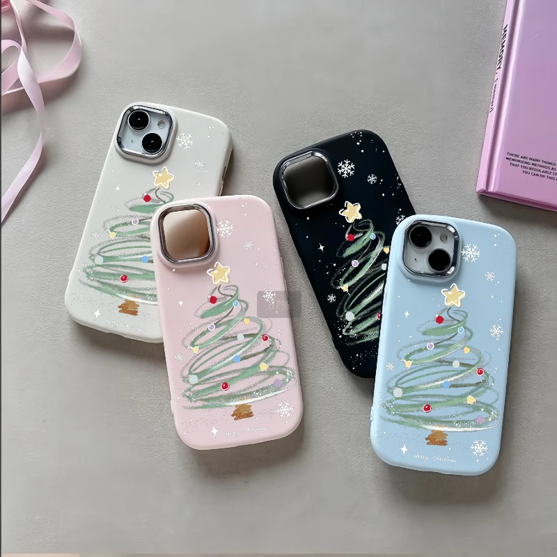 حافظة لهاتف هواوي نوفا 10 7 9 SE P30 Pro Honor 50 غطاء شجرة عيد ميلاد سعيد هدية طلاء السيليكون عدسة معدنية Fundas الكورية #2