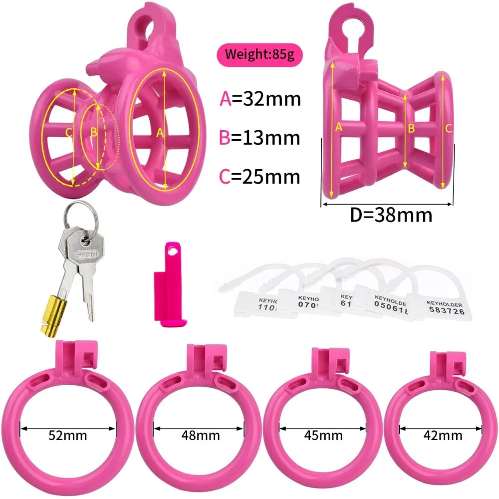 FAAK Wearable Plastic Chastity Cage With 4 Sizes Ring BDSM Sex Toys For Men Strap-ons Light Cock Cage Penis Rings Adult Products