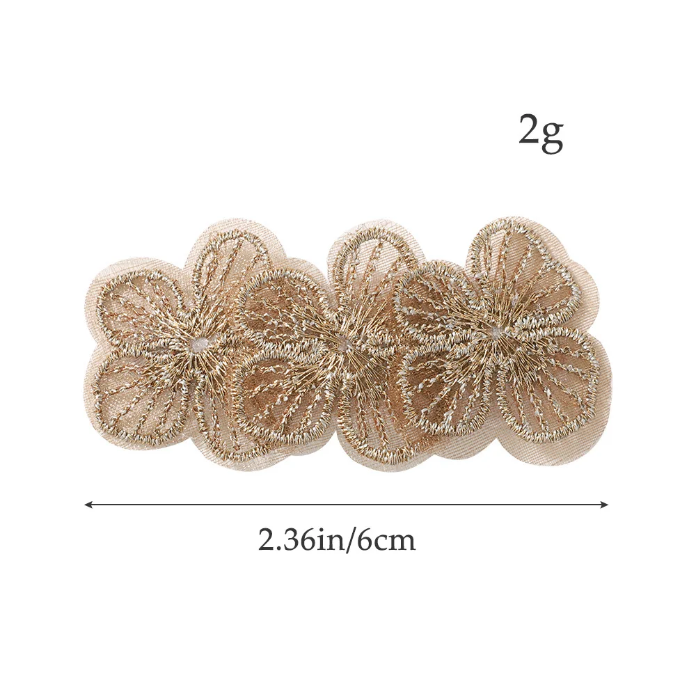 50 PCS/Lot, Lace Embroidery Flower Snap Clips For Baby Girls Lovely Flower Hairpins Kids Girls Hair Accessories