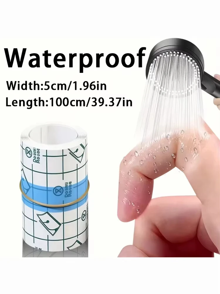 1 Roll Transparent Self-adhesive Tape Pu Material Bandage Portable Finger Protector Anti-friction Sticker For Bathing Daily Use