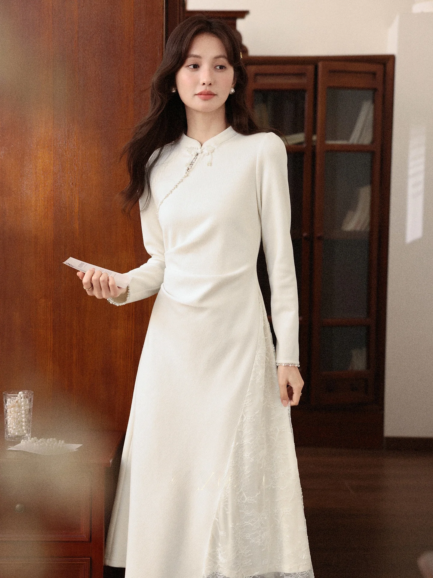 

Новое поступление: Женское длинное платье Ele Pear Color в китайском стиле, осенне-зимнее, удобное для повседневной носки, фасон H