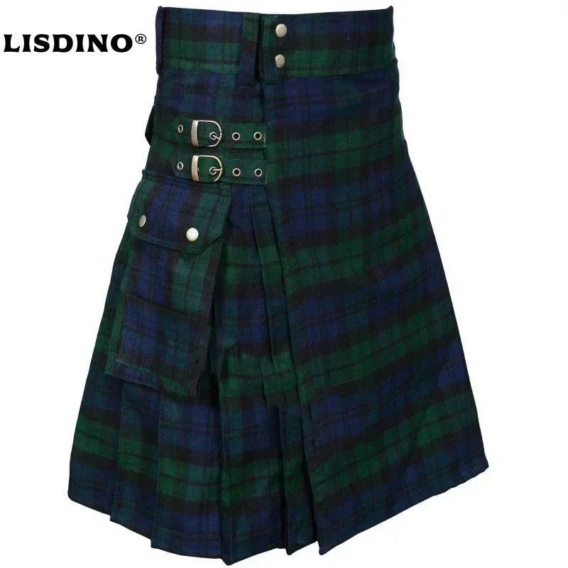 

Mens Skirt Vintage Kilt Scotland Gothic Punk Fashion Kendo Pocket Skirts Scottish Clothing Casual Autumn Mens Streetwear New