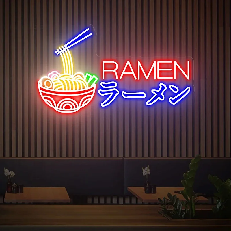 Japanese Ramen Noodles Neon Sign Fast Food Shop Wall Decor Signage Light Restaurant Kitchen Decor Custom Business Led Neon Signs