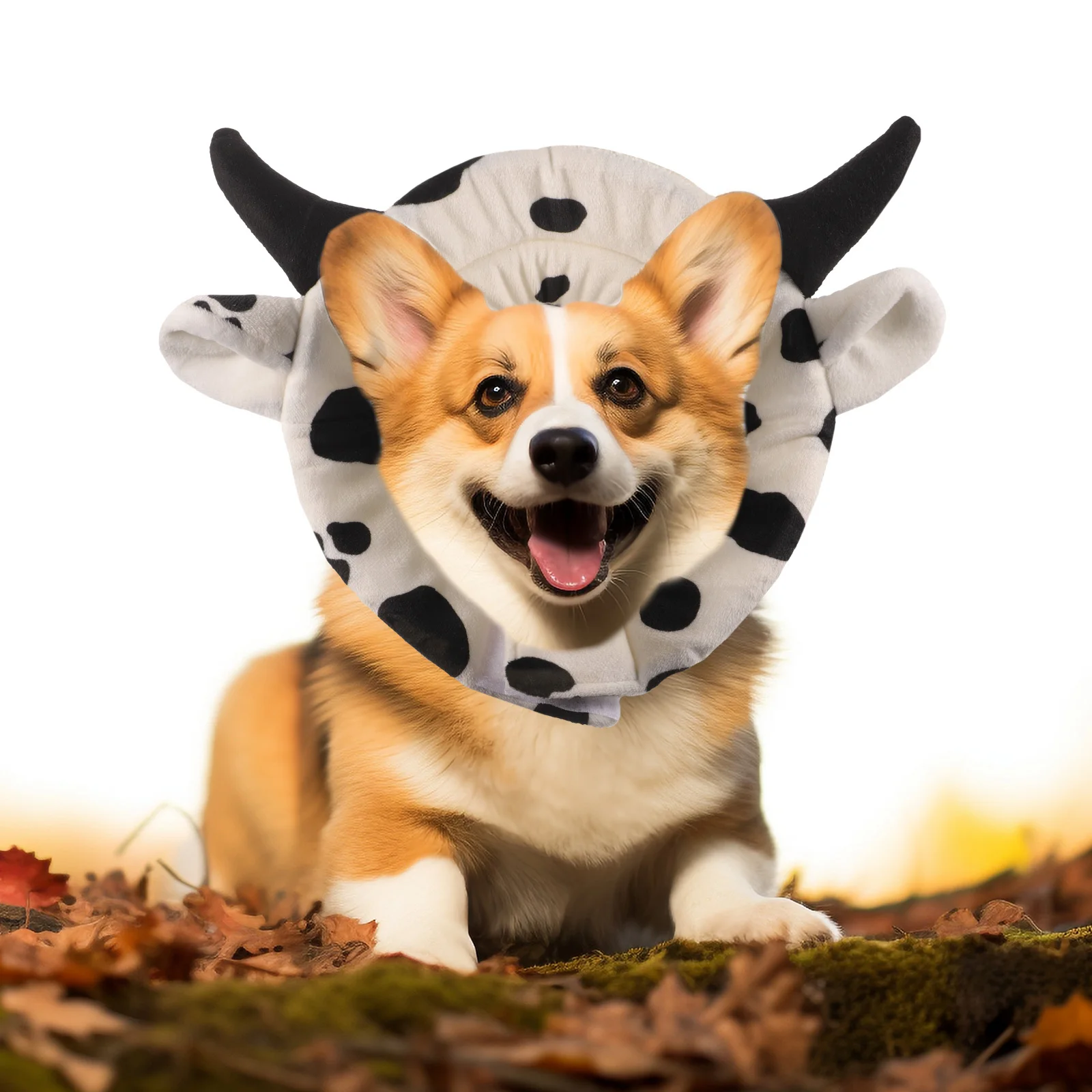 

Cow Shape Dog Recovery Collar Soft Lightweight Anti-Lick Neck Cone Pet Protective Surgery Collar for Cat Dog Healing Comfort