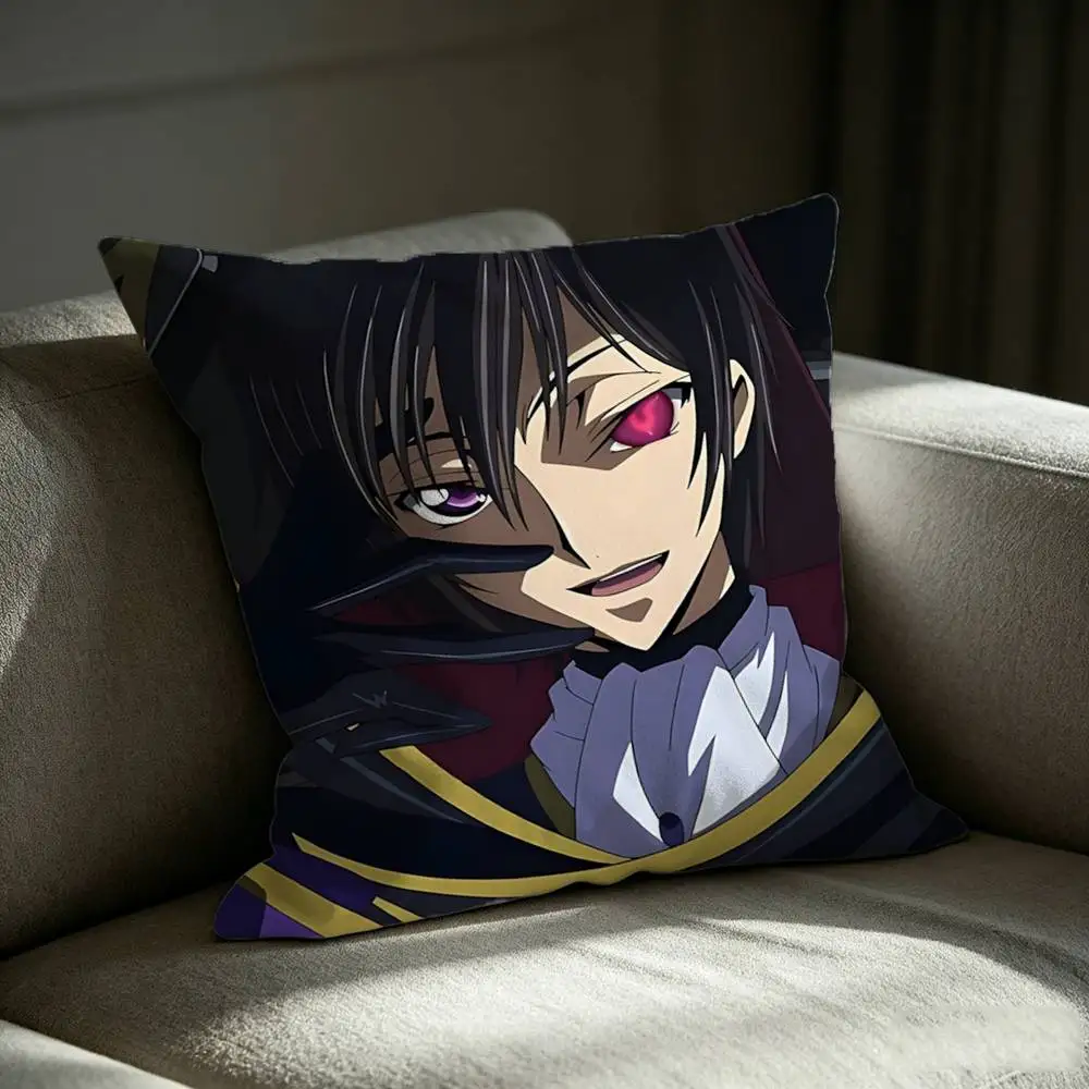 C-Code-Geass Anime L-Lelouch of the Rebellion Square Sofa Pillow Cover Solid Color Living Room Home Decor Cushion Case