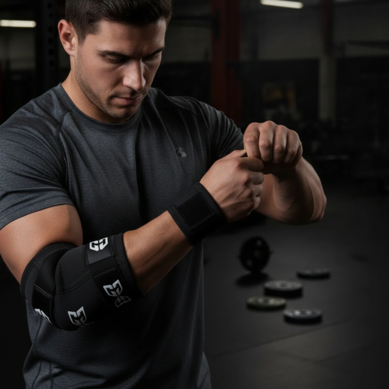 Elbow Sleeves Stabilizing Elbow Support Wrap Compression Sleeve Supportive Long-Lasting for Lifters, Bench Press, Weightlifting