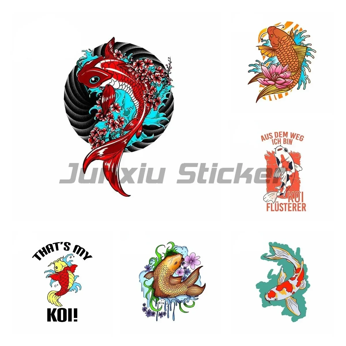 

Koi Fish Car Sticker Personality Vinyl Waterproof Motorcycle Helmet Decoration Window Racing Tuning Laptop Trunk Decal
