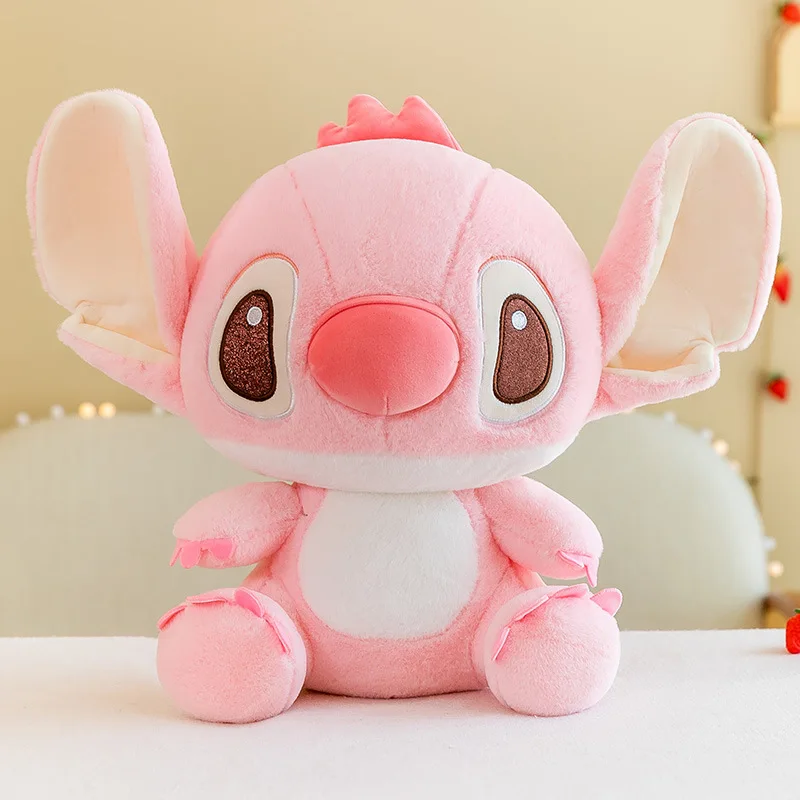 Disney Anime Peripheral Plush Animal Stitch Angel Sewing Plush Cartoon Doll Cute Doll Pillow Baby Model Toy Girl Doll Birthday G