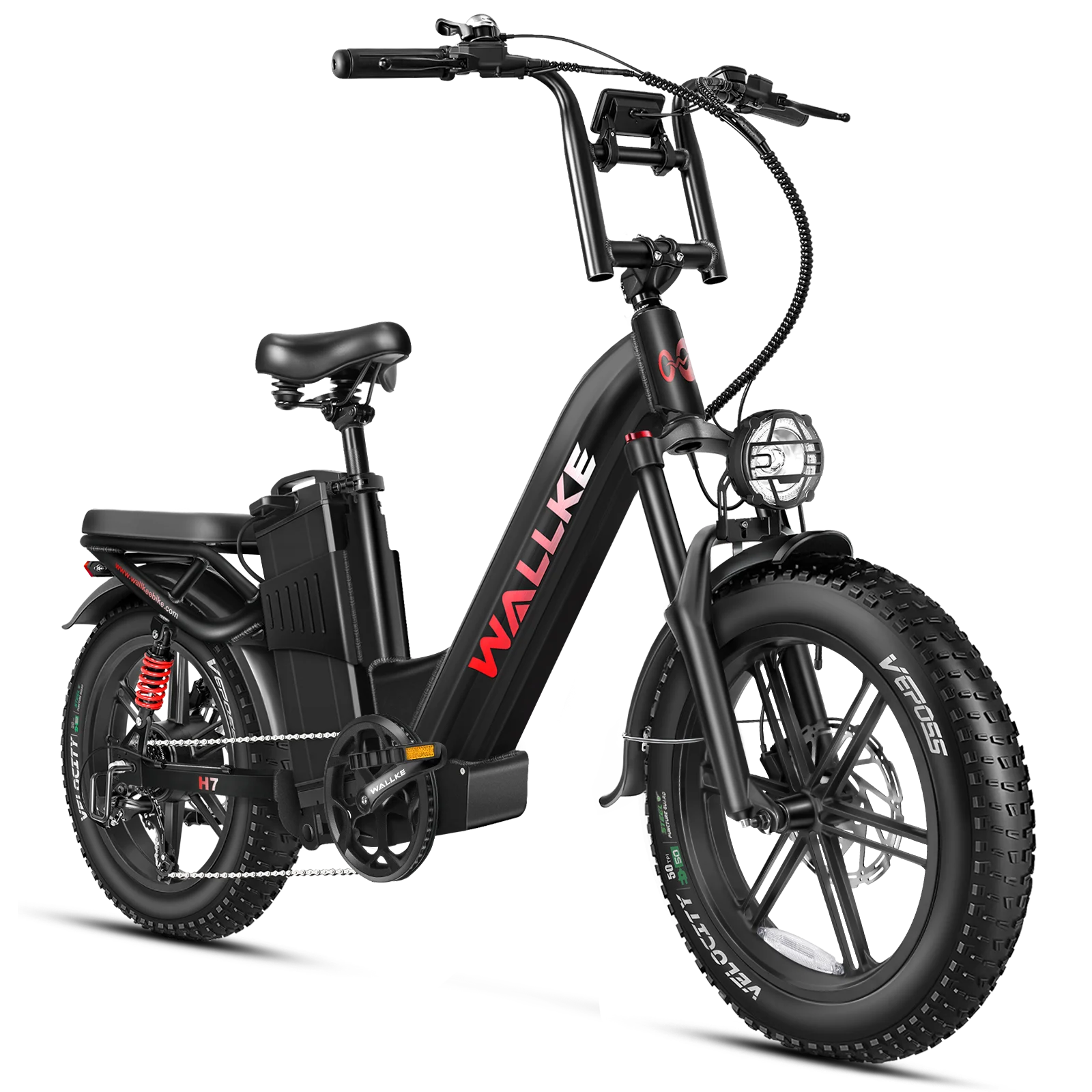 WALLKE-H7 AWD Electric Bike, 40AH&60Ah, 3200W Peak, Dual Motor Ebike, 20 