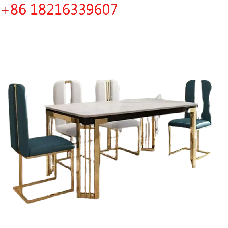 YAO Metal Nordic Luxury Dining Table Kitchen Chairs Natural Design Center Dining Table Restaurant Marble Eettafel Home Furniture