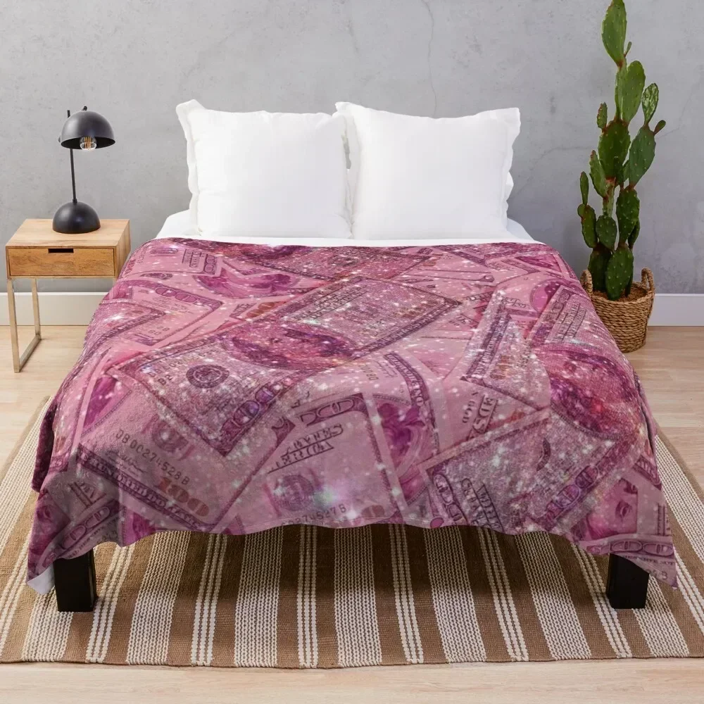 

pink money wallpaper - aesthetic Throw Blanket Luxurious Soft Blanket Holiday Gift for Family