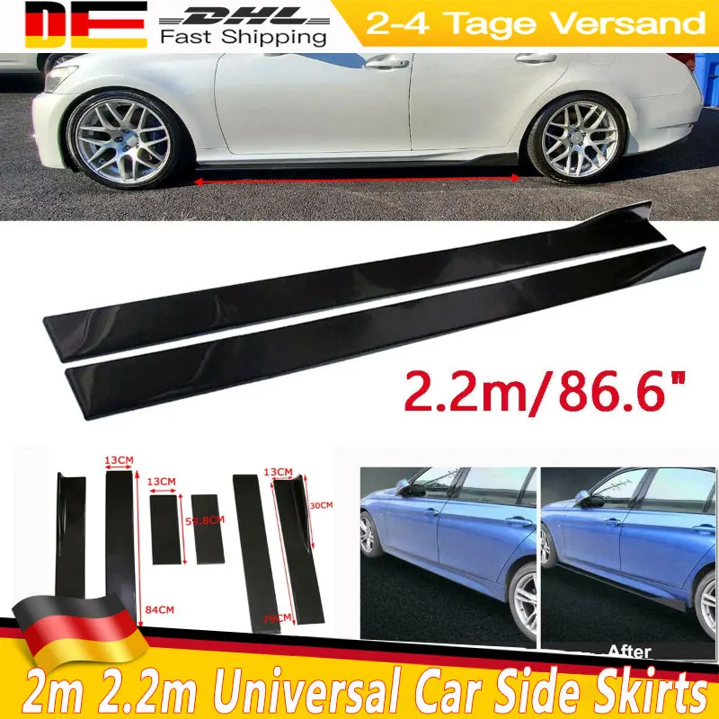 2m/78,7 Zoll 2,2m/86,6 Zoll Universelle Auto-Seitenschweller-Flügel-Splitter-Lippen-Seitenspoiler für BMW, für Audi, für VW, für Honda, für Benz, für Toyota, für PEUGEOT
