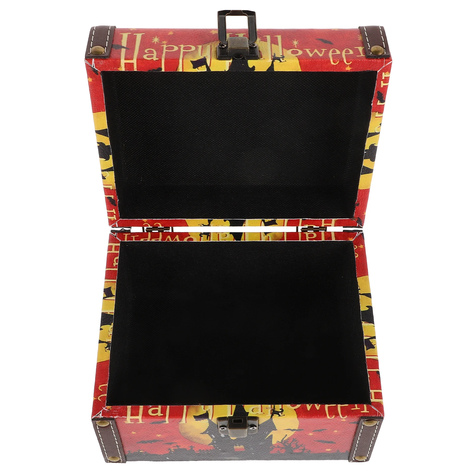 

Wooden Storage Box Halloween Retro Pirate Chest Gift Boxes Jewelry Craft Display Home Decoration Keepsake Trinket Wood Crafts
