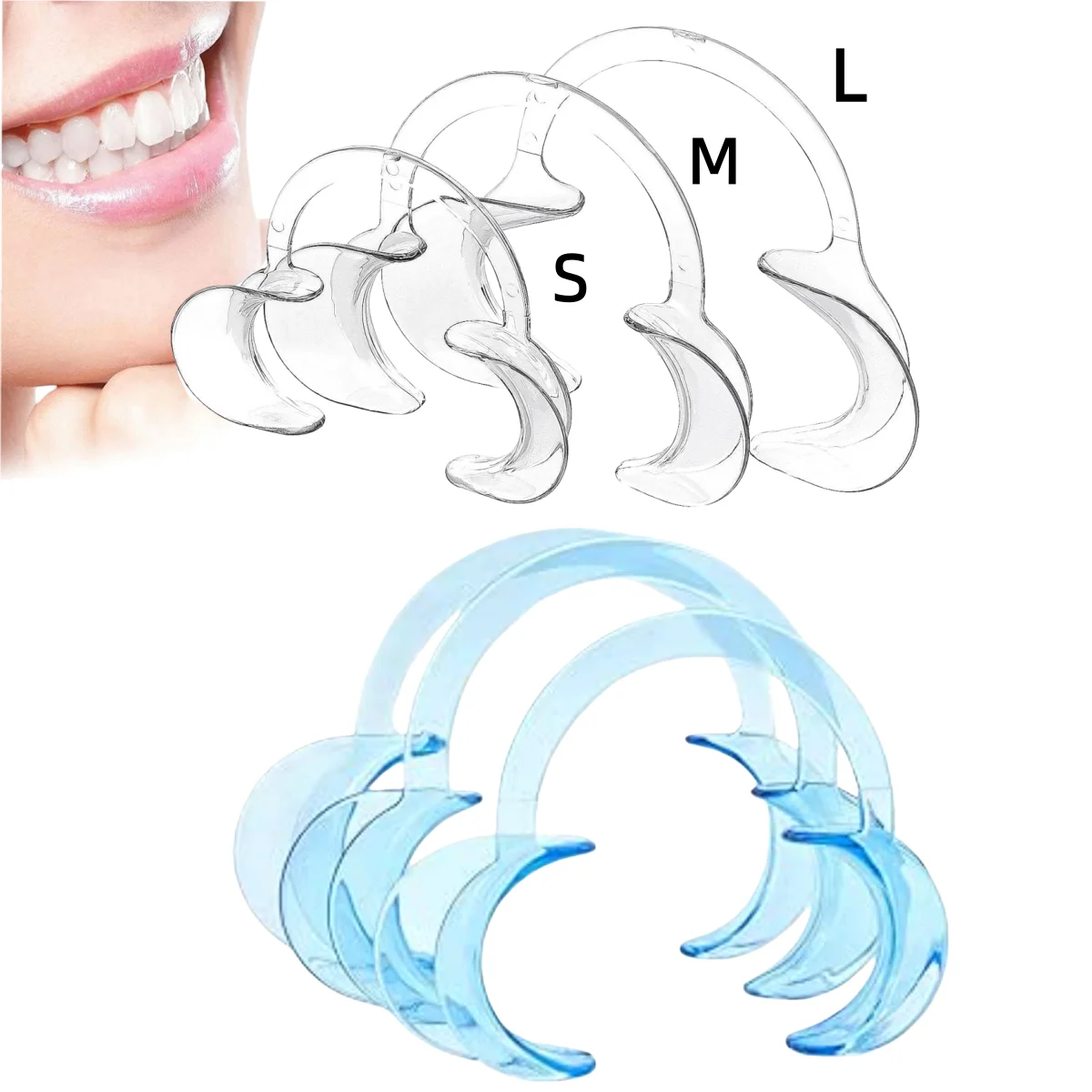 Dental Mouth Opener C Shape Cheek Lip Retractor Intraoral Soft Plastic Mouth Spreader Expander Clinic Mouth Gag Orthodontic Tool