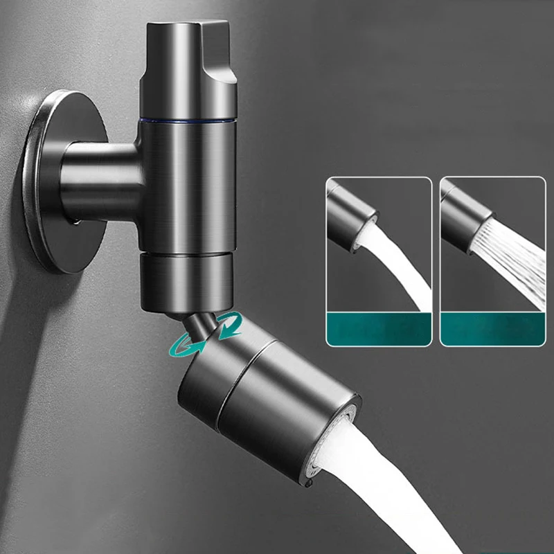 2 Modes Stainless Steel Mop Pool Faucet Household balcony laundry sink mini wall faucet double outlet rinsing Taps