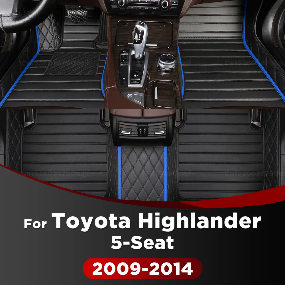 

For Toyota Highlander 5-Seat 2009-2014 13 12 11Car Floor Mats Custom Auto Foot Pads Automobile Carpet Cover Interior Accessories