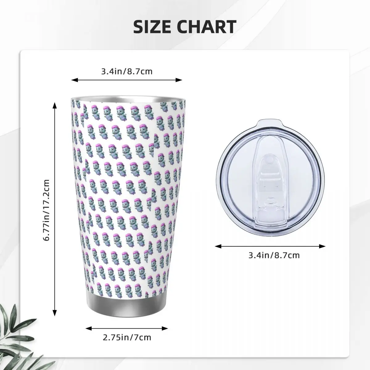 Bibble Stainless Steel Tumbler Vacuum Insulated Mugs Thermal Cold Cups Straw With Lid 20oz