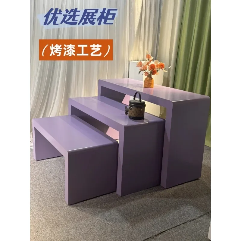 Wooden Paint Digital Display Cabinet Experience Desk Table Stand Smart Product Table Demo Table