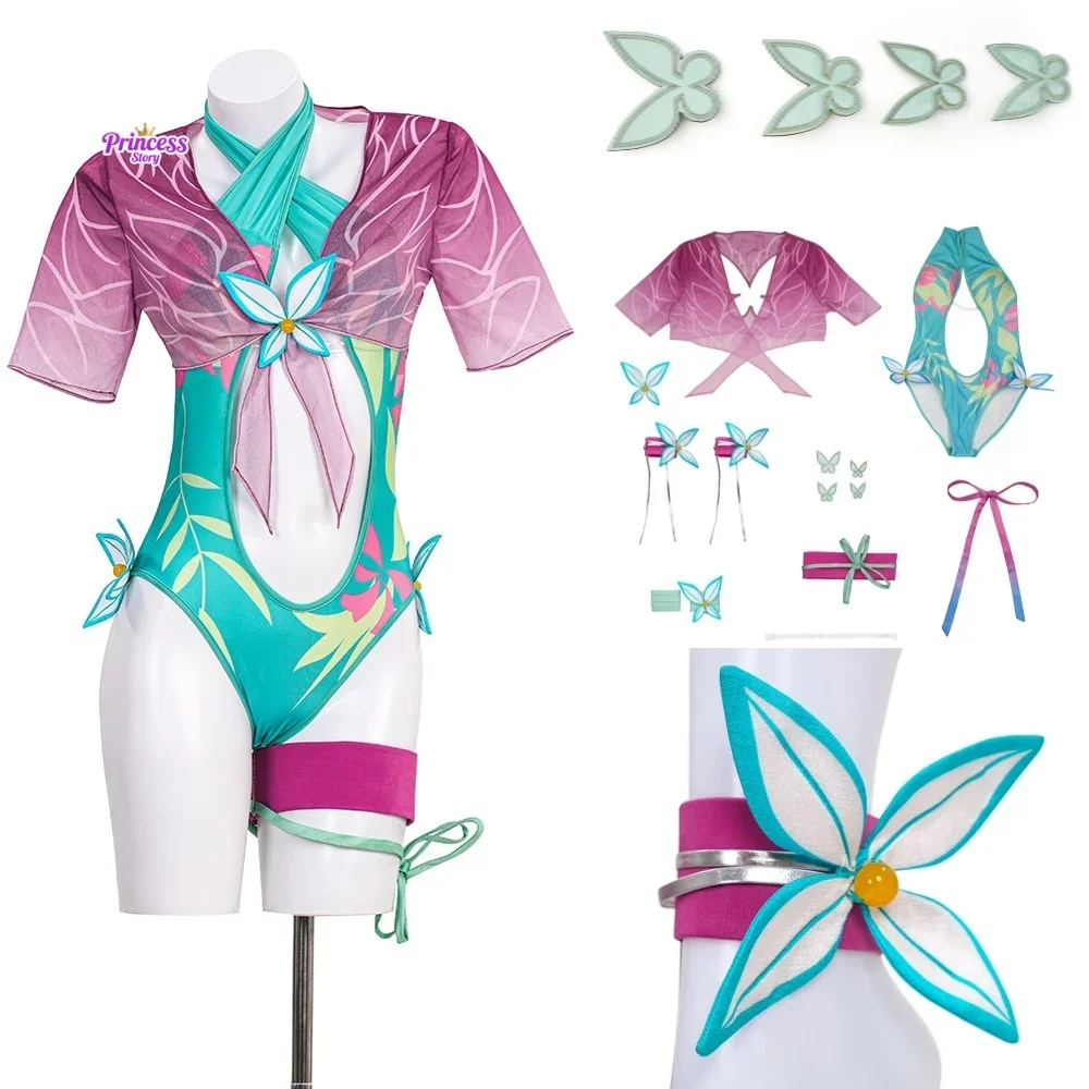 

Psylocke Swimsuit Disguise Psylocke Cosplay Costume Bodysuit Shirt Accessories Full Set Halloween Girl Rivals Outfit Custom Made