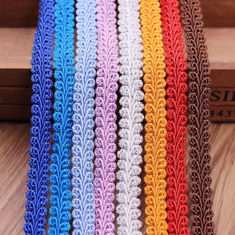 2 Yards pizzo multicolore Trim Ribbon millepiedi intrecciato fai da te decorazione di nozze tessuto artigianale accessori per cucire pizzo curvo