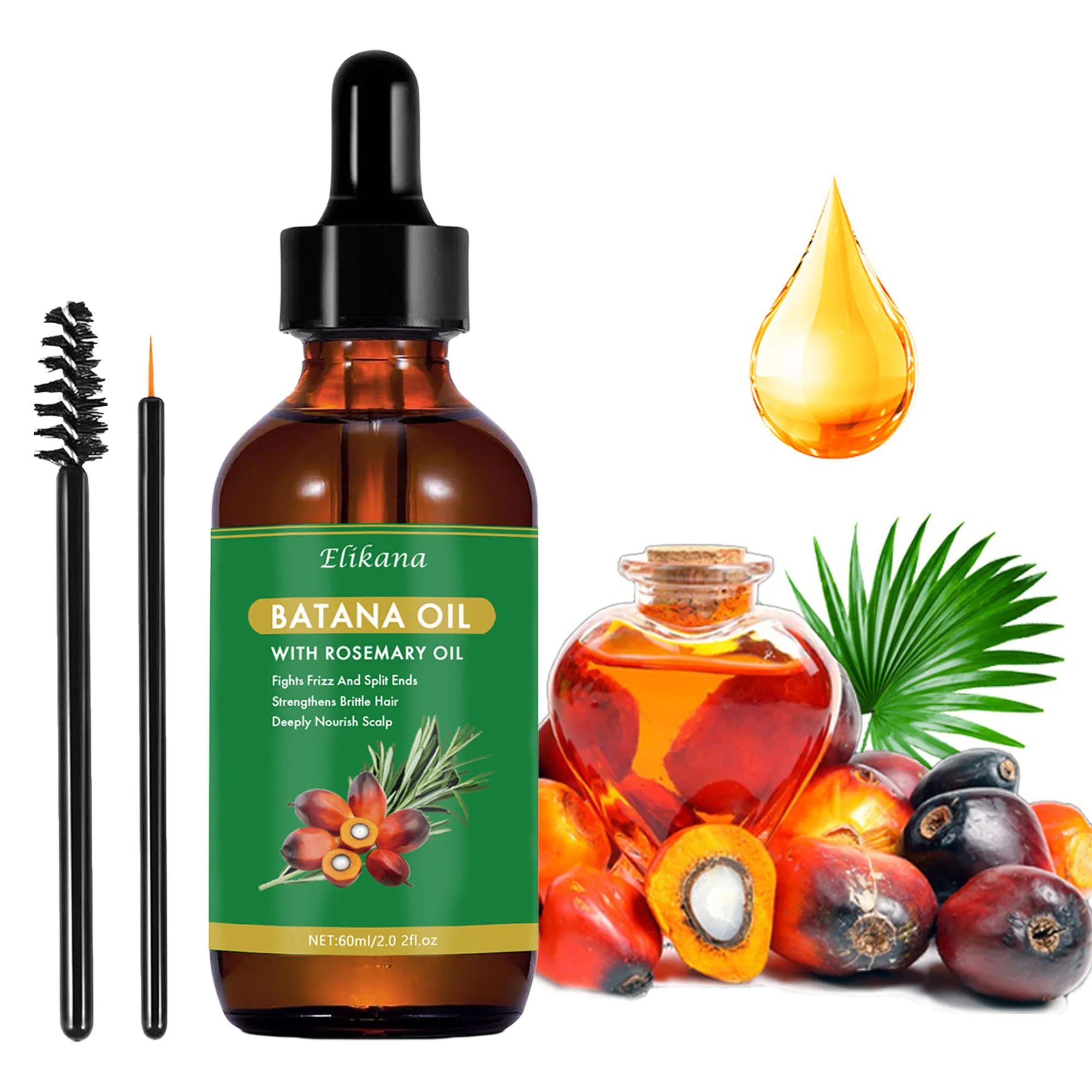 

60ml Batana Hair Care Essential Oil, deeply moisturizes dry hair, and helps you say goodbye to frizz and knots.