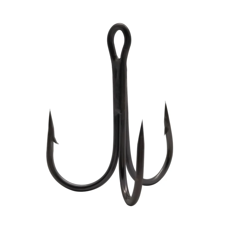 100Pcs/lot Fishhooks 2# 4# 6# 8# 10# Black Fishing Hook High Carbon Steel Treble Overturned Hook Fishing Accessories Goods Bass