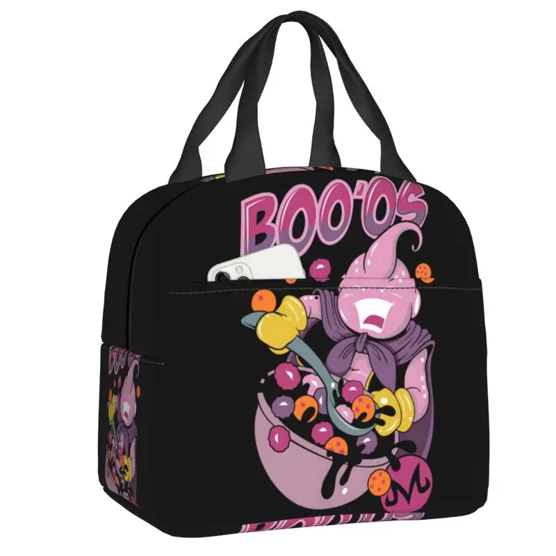 

Custom Funny Anime Majin Buues Insulated Lunch Tote Bag for Women Portable Cooler Thermal Bento Box Work School Travel