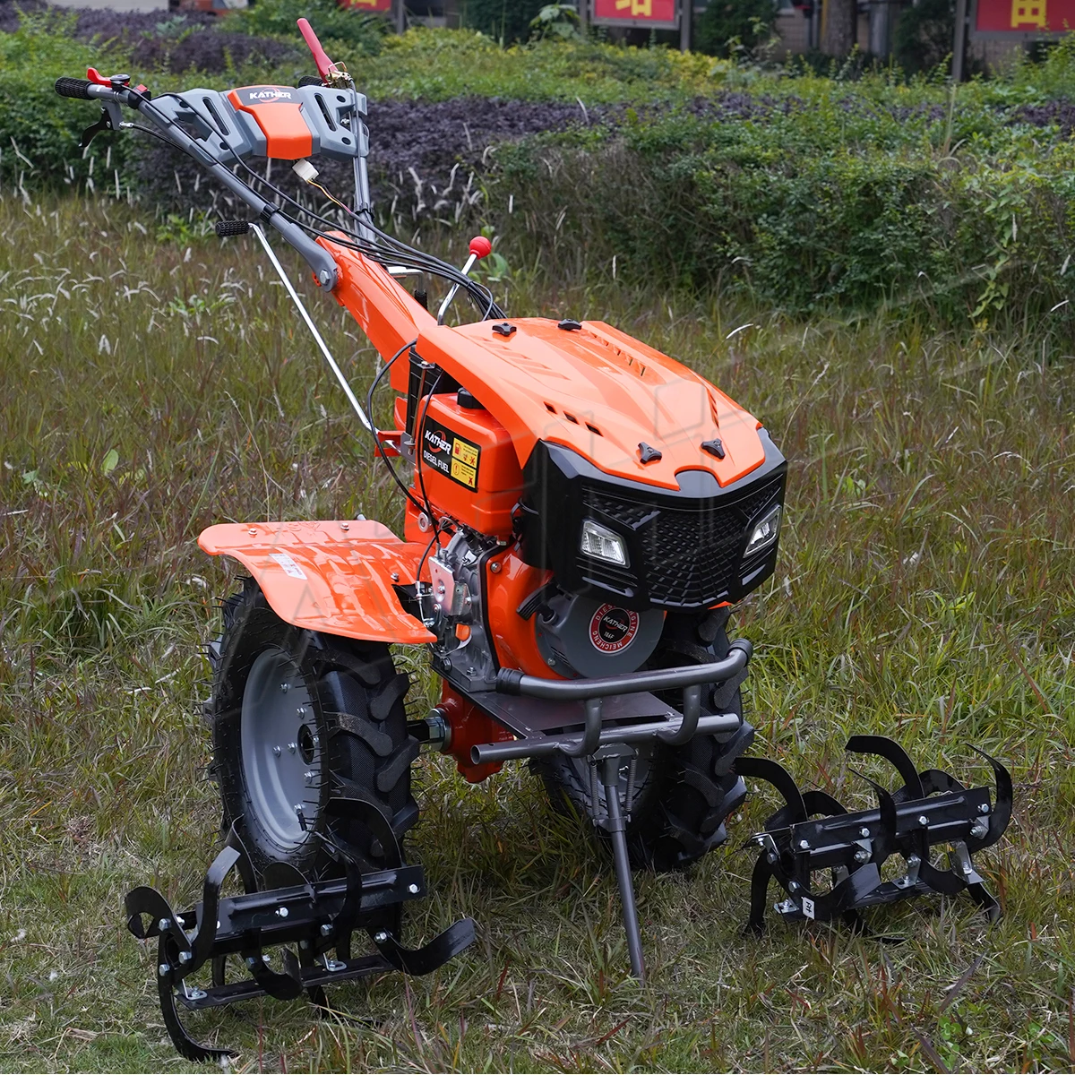 

Agricultural Machine 173/178/186/192F Diesel Engine 7hp 9HP Power Tiller Hand Walking Garden Farm Cultivator For Rotary Weeding