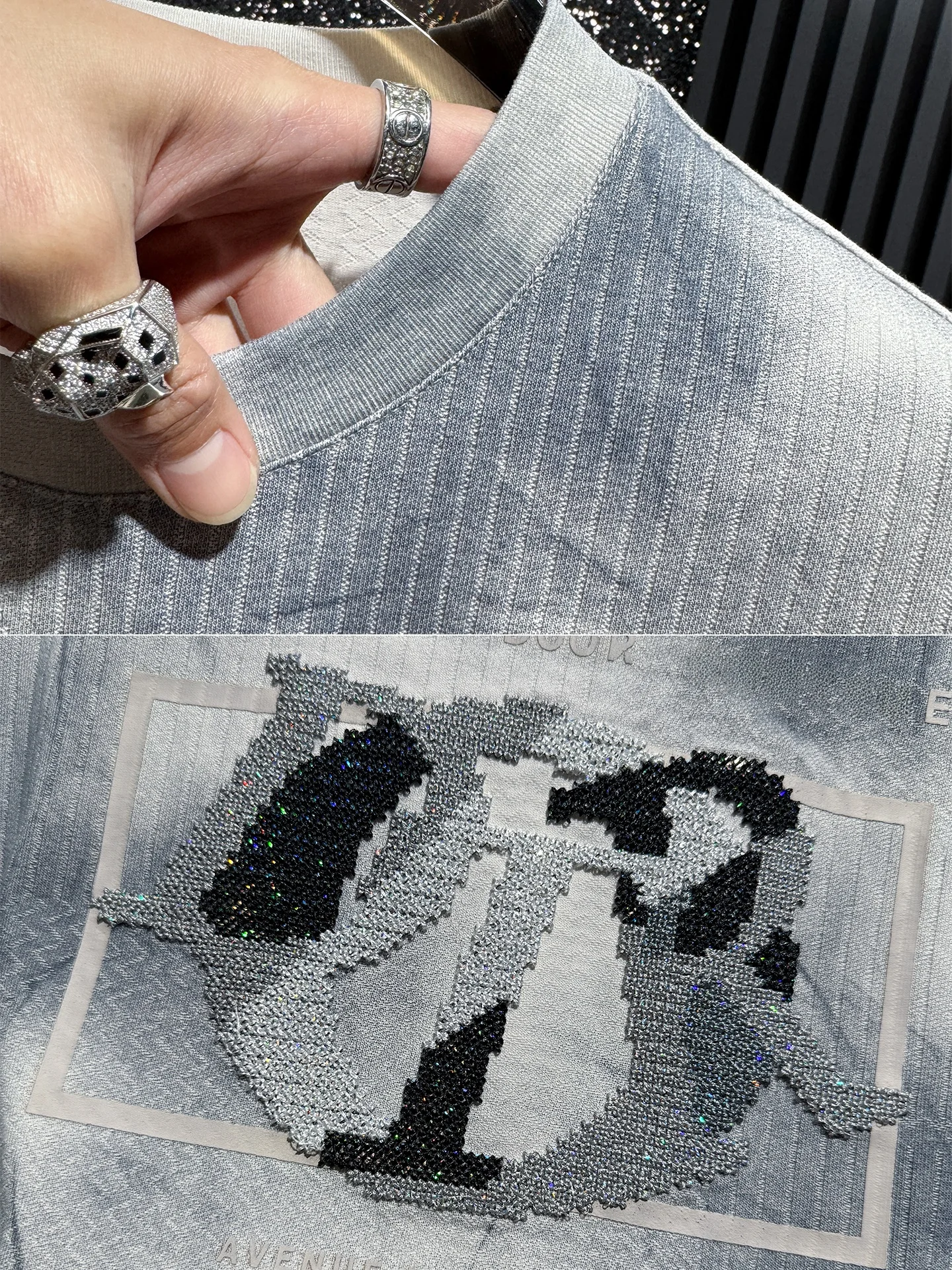 

Мужская футболка премиум-класса с вышивкой и эффектом тай-дай, дышащая, роскошная, повседневная, с круглым вырезом, для лета 2026 года, модный бренд