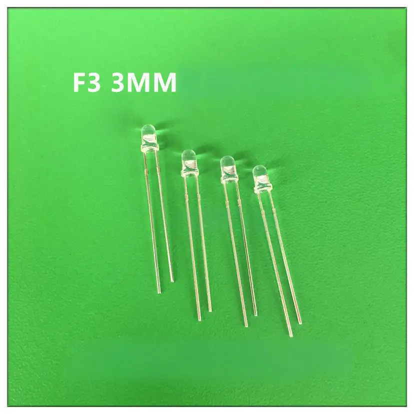 100PCS F3 Fast-Flash RGB Auto-Flash 3MM Long-Leg Short Leg Slow Flash Transparent LED Red-Blue-Green 3-Color Alternating Flash