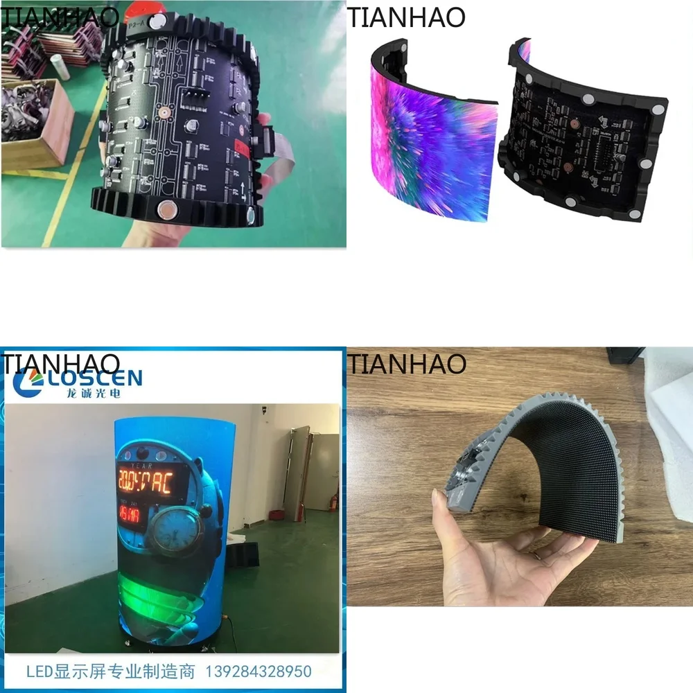 LED Flexible Soft Screen Curved Display Module Special Shape Cylindrical Round Large Format
