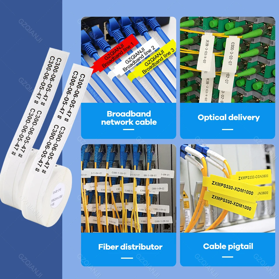 NIIMBOT Cable Label D11 D110 D101 Label Sticker Fiber Wire Network Charging Cable Paper Sticker Adhesive Label Tape Thermal