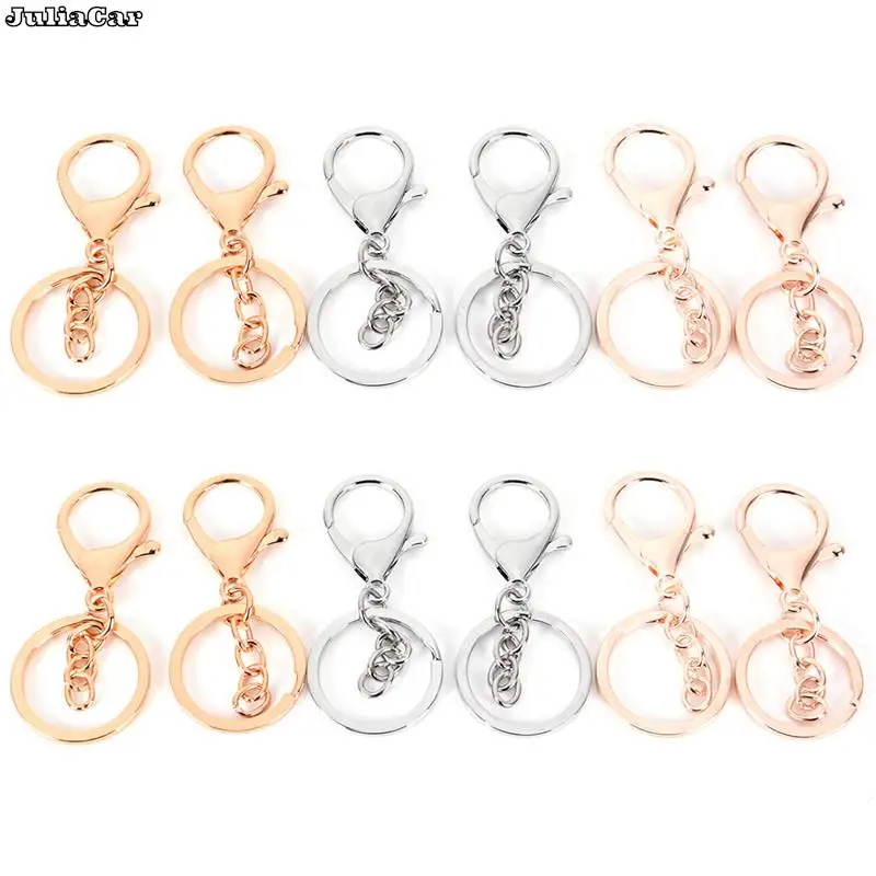 10PCS DIY Key Rings Key Chain Jewelry Findings Lobster Clasp Keyring Making