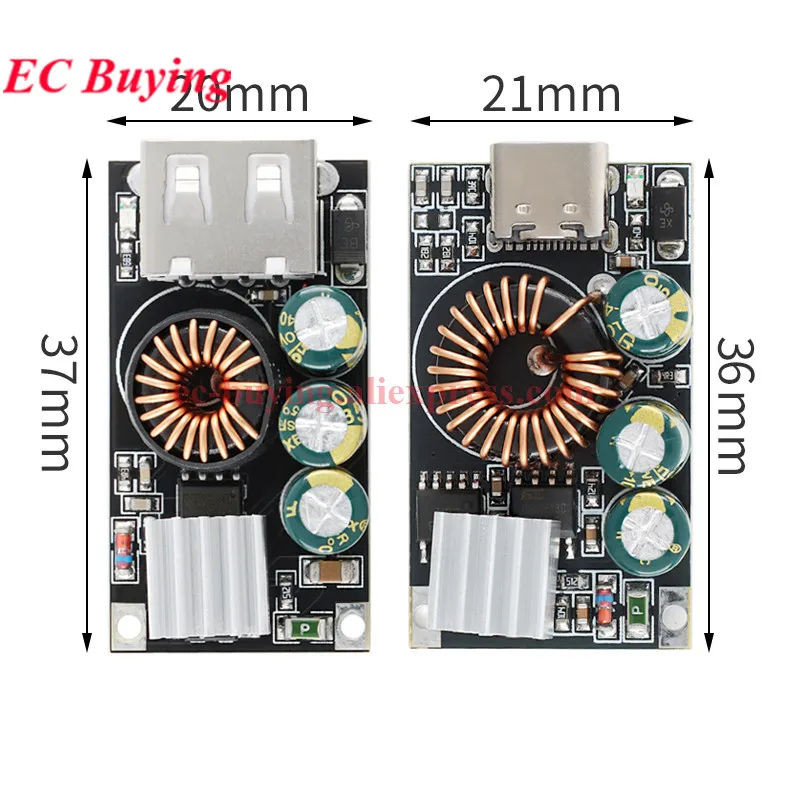 5Pcs/1pc QC3.0 Mobile Phone Emergency Charger Fast Charge for A--pple HW MTK DIY Fast Charging DC Step-Down PD3.0 PPS FCP AFC