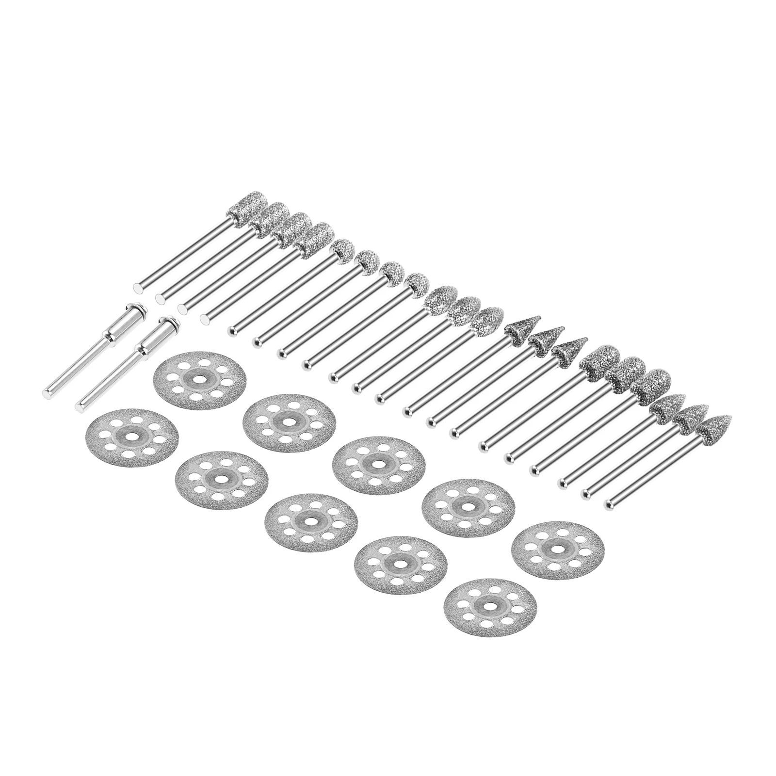 Kit de fraises diamantées avec tige de 1/8 "et roue de coupe diamantée, meuleuse, kit de coupe carrées pour outil lointain, kits de polissage, 32 pièces