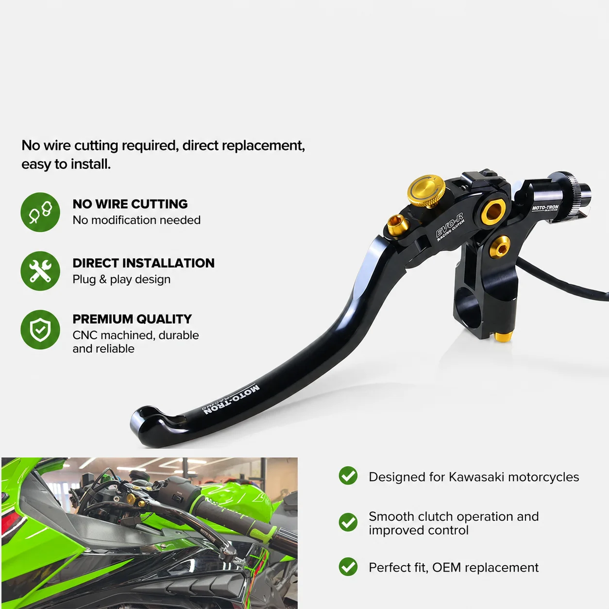 MOTO-TRON The New Motorcycle Racing Brake Clutch Lever EVO-R Series For KAWASAKI ZX6R ZX636  ZX10R Z1000SX Z1000/R Z900RS Z750R