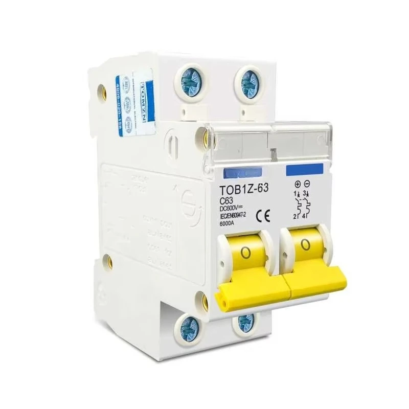 

Hot Sale DC 600V 2P 16A 32A 63A 100A 125A DC Miniature Circuit Breaker for PV System