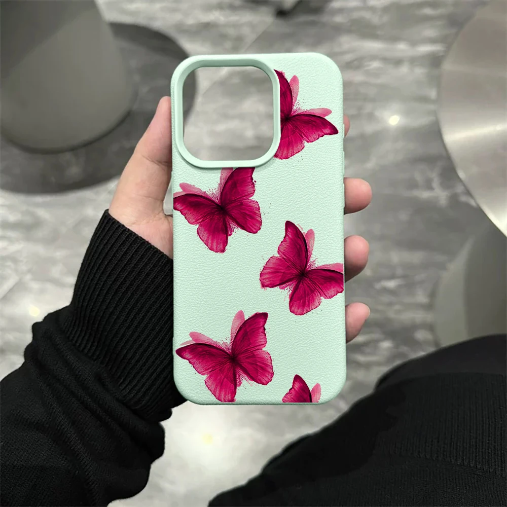 Fuchsia Schmetterling Handyhülle für iPhone 17 16 15 14 13 12 11 Pro Max 16 15 14 Plus 17 16 15 14 13 Pro 17Air Silikon Matte Hülle – Detail 10