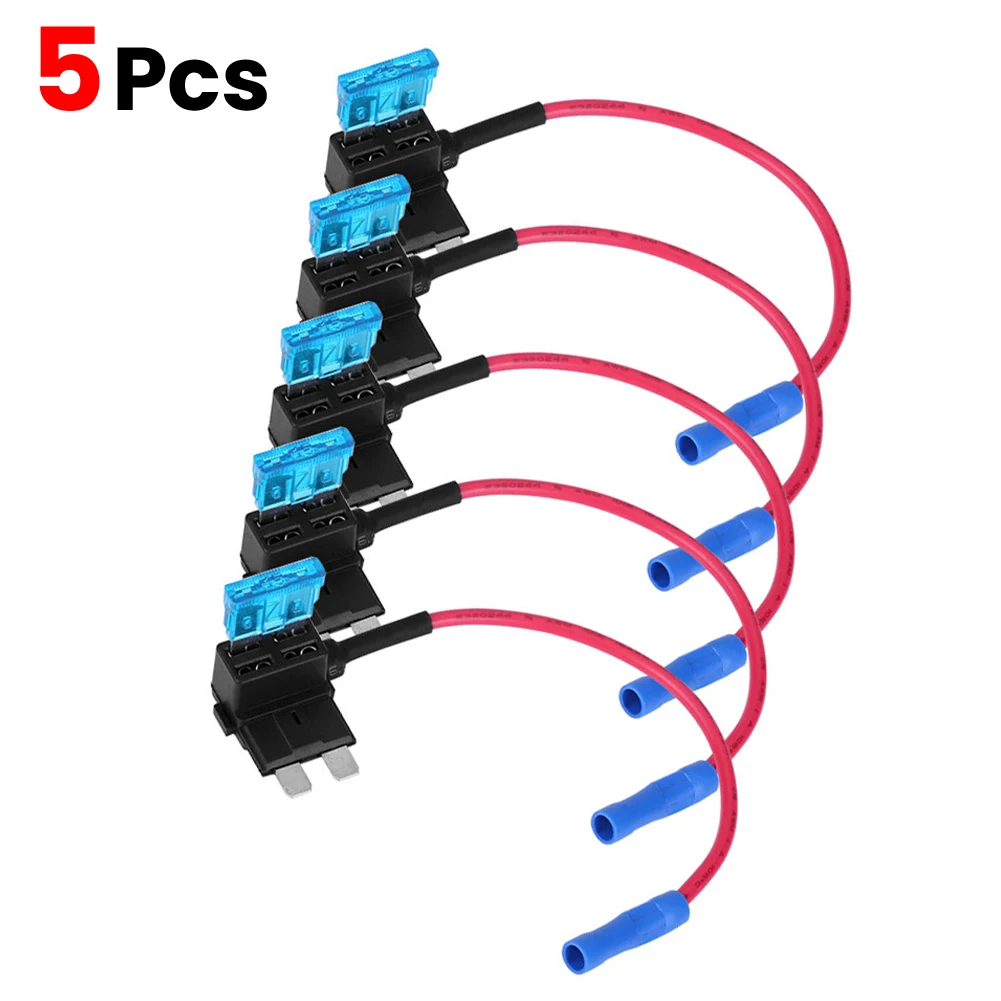 5Pcs Circuit Flat Foot Mini Fuse Collector Kit Car Insert Fuse Collector