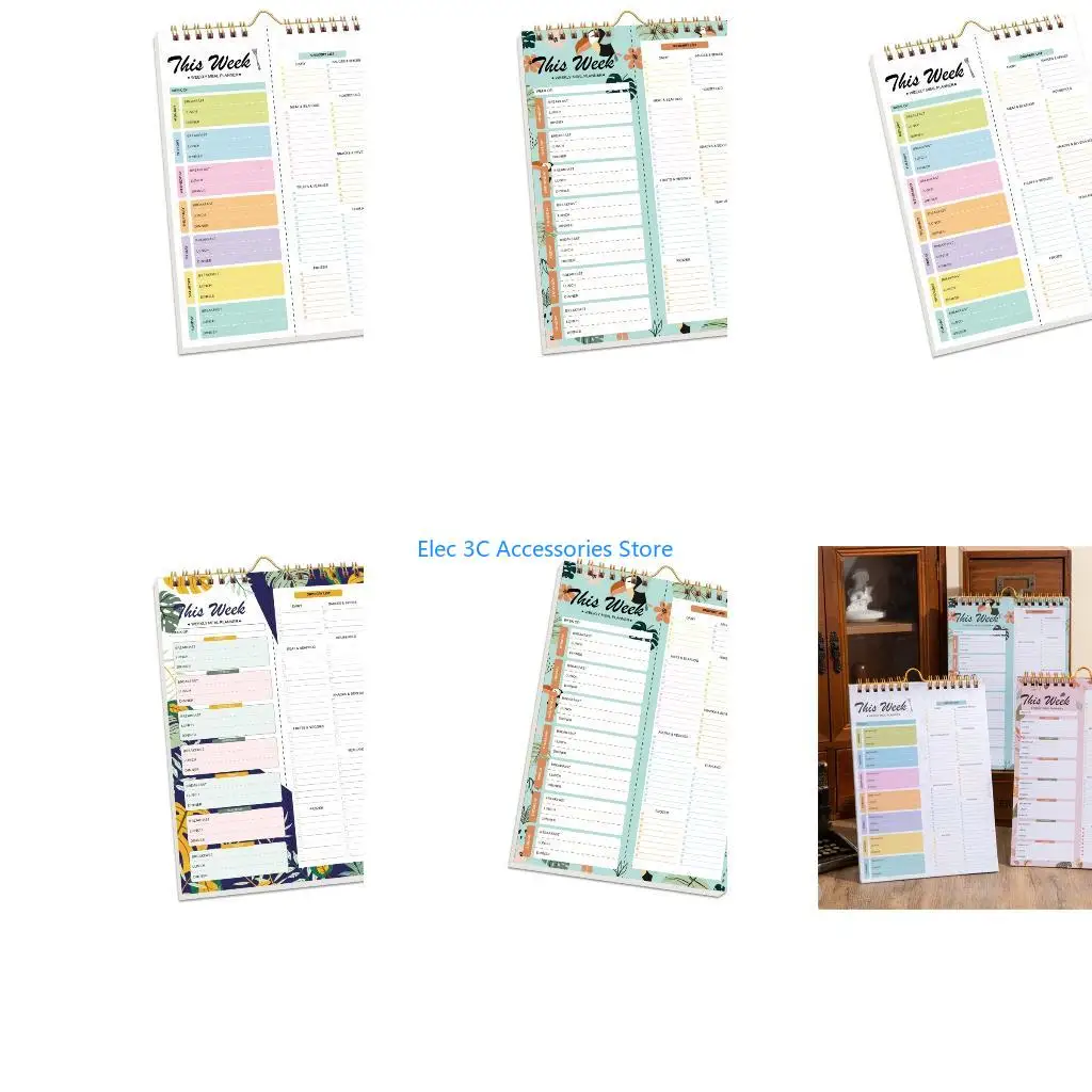 Y51A Meal Notebook With Strong Spirals Binding For Organized Kitchen Refrigerator