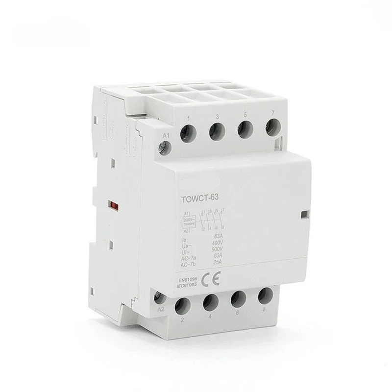 

TOCT1 4P 63A 110V КАТУШКА 400 В~ 50/60 Гц DIN-рейка Бытовой модульный контактор переменного тока 4НО или 2НО 2НЗ Контакторы