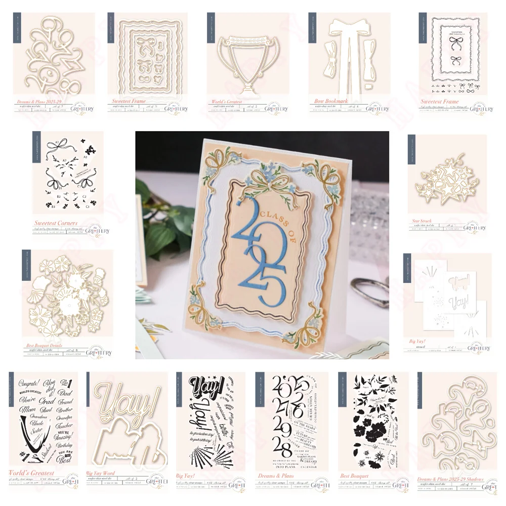 

2025 New Bow Bookmark Metal Cutting Dies Stamp Stencil for Star Struck Die Scrapbooking DIY Card Decoration Embossing Template